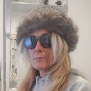 Indigo Fox Fur Cloche Hat